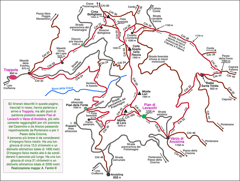 Mappa Trappola Monte Lori Santa Trinita